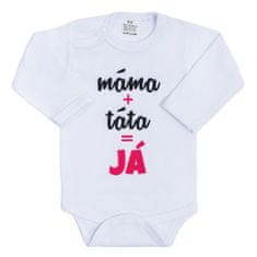 NEW BABY Nyomtatott test Új baba anya plusz apa egyenlő ÉN - ajándékcsomag - 68 (4-6m)