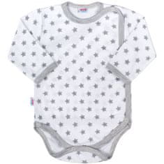 NEW BABY Classic II teljes cipzáras bébi bodysuit szürke csillagokkal - 50