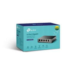 TP-LINK TL-SG1005LP PoE switch 5xGLAN 4xPoE out 802.3af/at (akár 30W/port) költségvetés 40W