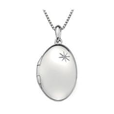 Hot Diamonds Ezüst nyaklánc Hot Diamonds Memoirs Oval Locket DP493 (lánc, medál)