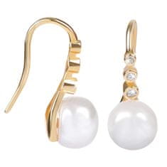 JwL Luxury Pearls Aranyozott ezüst lógó fülbevaló igazgyönggyel JL0411