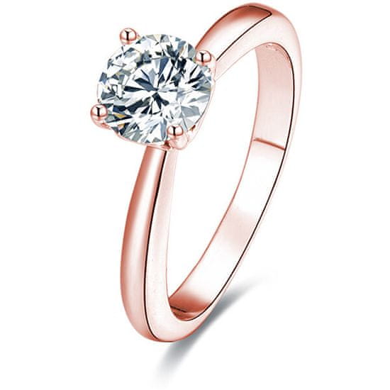 Beneto Rózsaszín aranyozott ezüst gyűrű kristályokkal AGG201