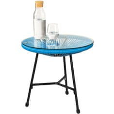 tectake 2 Santana széket és kis asztalt tartalmazó szett - kék