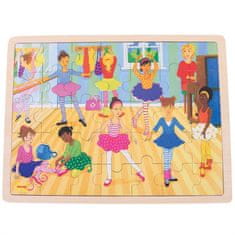 Bigjigs Toys Fából készült balerina puzzle 35 db