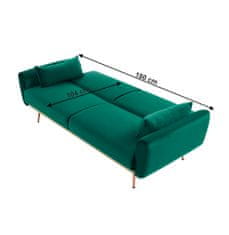 KONDELA Kihúzható kanapé Gyors - smaragd