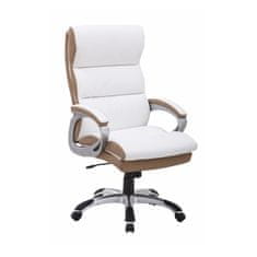 KONDELA Irodai fotel karfákkal Kerek CH137020 - fehér / barna