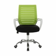 KONDELA Irodai fotel karfákkal Ozela - zöld/fekete / fehér / króm