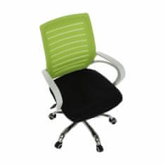 KONDELA Irodai fotel karfákkal Ozela - zöld/fekete / fehér / króm