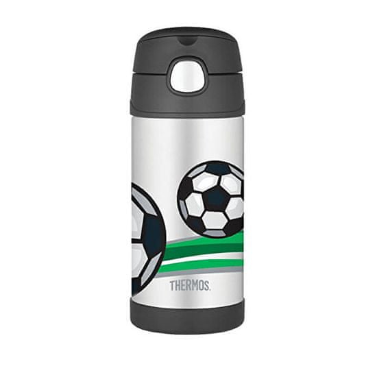 Thermos FUNtainer Gyermek termosz szívószállal - Futball 355 ml