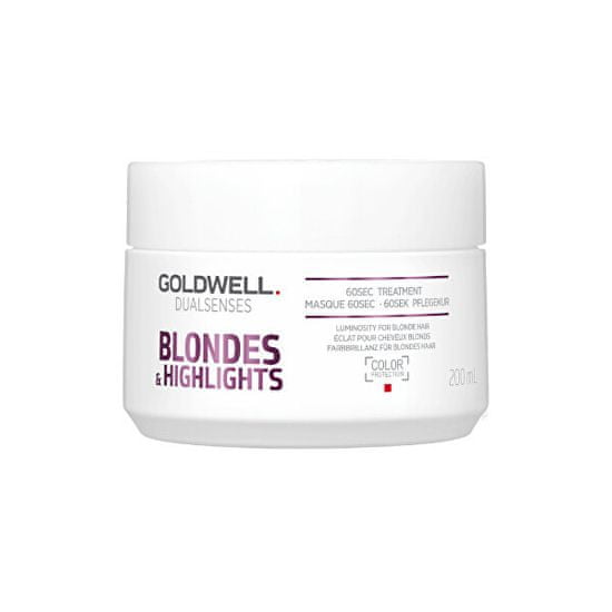 GOLDWELL Regeneráló maszk a sárga hajszín semlegesítésére Dualsenses Blondes & Highlights (60 Sec Treatment)