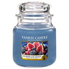 Yankee Candle Gyertya egy üveg Yankee gyertyában, Finom eperfa és füge, 410 g