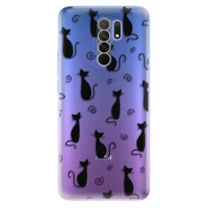 iSaprio Cat pattern 05 - black szilikon tok Xiaomi Redmi 9