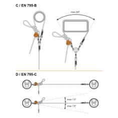 Climbing technology FINCH + zsinór a magasban végzett munkához - CSATLAKOZÓK NÉLKÜL - 15 m