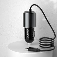 DUDAO R5Pro USB autós töltő + Lightning kábel 3.4A, fekete