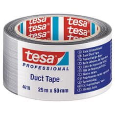 Szalag tesa BASIC Duct Tape, ragasztó, textil, ezüst, 50 mm, L-25 m