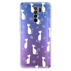 iSaprio Cat pattern 05 - white szilikon tok Xiaomi Redmi 9