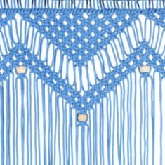 Vidaxl kék makramé pamutfüggöny 140 x 240 cm 323986
