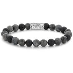 Rebel & Rose Gyöngy karkötő szürke Grey Rocks RR-80069-S (Méret 16,5 cm - S)