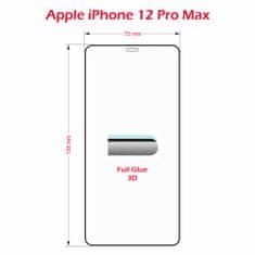 Védőüveg Ultra Durable 3D Full Glue Glass Apple iPhone 12 Pro Max 64701866, fekete