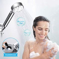Netscroll Kétoldalas zuhanyfej beépített szappanadagolóval, két különböző vízsugár, DoubleShower