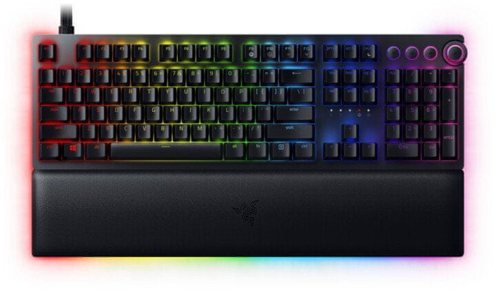 Razer Huntsman V2, Razer Analog Optical, US (RZ03-03610100-R3M1) mechanikus gamer billentyűzet analóg optikai kapcsolók RGB háttérvilágítás vezetékes usb mágneses támasz anti-ghosting n-key roll over