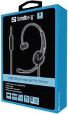 Sandberg USB Pro Mono headset mikrofonnal, fekete