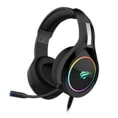 Havit Gamenote H2232d RGB gamer fejhallgató 3.5mm, fekete-piros