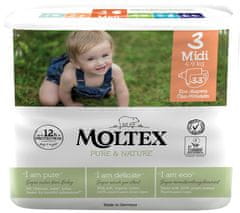 MOLTEX Pelenka Pure & Nature Midi 4-9 kg - gazdaságos csomagolás (4 x 33 db)