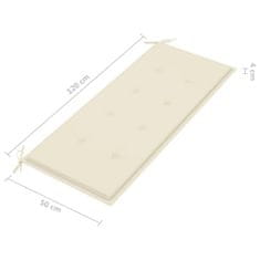 Greatstore összecsukható bambusz kerti pad párnával 118 cm