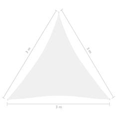 Greatstore fehér háromszögű oxford-szövet napvitorla 3 x 3 x 3 m