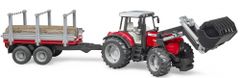 BRUDER 2046 Farmer Massey Ferguson traktor pótkocsival