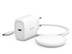 EPICO 15 W-os vezeték nélküli autós töltő MagSafe rögzítési támogatással és adapterrel a csomagban, 9915101100113, fehér