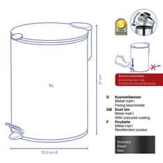 Kela Kozmetikai kosár 5 l MATS fekete KL-23702