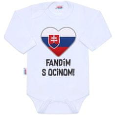 NEW BABY Nyomtatott bodysuit Szurkolok az apukámmal fehér - ajándékcsomag - 86 (12-18m)