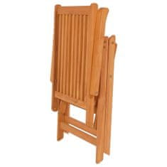 Greatstore 6 db tömör tíkfa kerti szék szürke kockás párnákkal