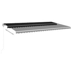 Greatstore antracitszürke automata szélérzékelős és LED-es napellenző 6x3m