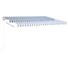 shumee kék-fehér automata szélérzékelős és LED-es napellenző 450x350cm