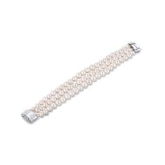 JwL Luxury Pearls Háromsoros karkötő valódi fehér gyöngyökből JL0668