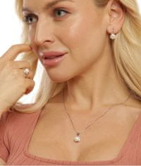 JwL Luxury Pearls Gyengéd ezüst fülbevaló valódi fehér gyönggyel JL0675