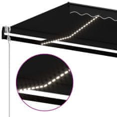 Greatstore antracitszürke szélérzékelős és LED-es napellenző 500 x 350 cm