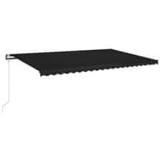 Greatstore antracitszürke szélérzékelős és LED-es napellenző 500 x 350 cm