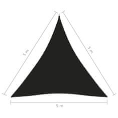 Greatstore fekete háromszögű oxford-szövet napvitorla 5 x 5 x 5 m