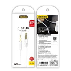 DUDAO L12S AUX kábel 3.5mm mini jack 1m, fehér