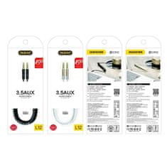 DUDAO L12 AUX kábel 3.5mm mini jack 1.5m, fehér