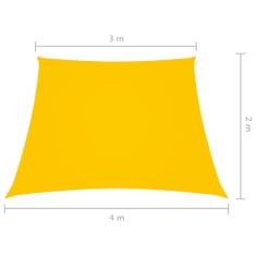 Greatstore sárga trapéz alakú oxford szövet napvitorla 3/4 x 2 m