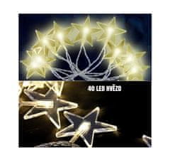 Linder Exclusiv Karácsonyi fényfüzér 48 LED Csillagok Meleg fehér