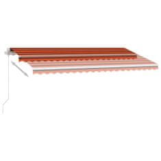 Greatstore narancs és barna kézzel kihúzható LED-es napellenző 400x350 cm