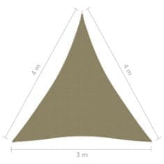 Greatstore bézs háromszögű oxford-szövet napvitorla 3 x 4 x 4 m