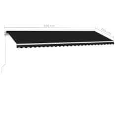 Vidaxl antracitszürke kézzel kihúzható LED-es napellenző 500x350 cm 3069664