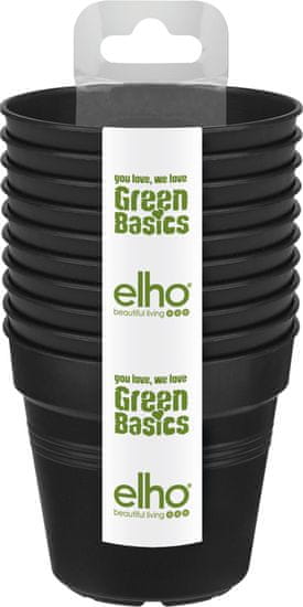 Elho cserép Green Basics 10 db-os készlet - élő fekete 7,5 cm